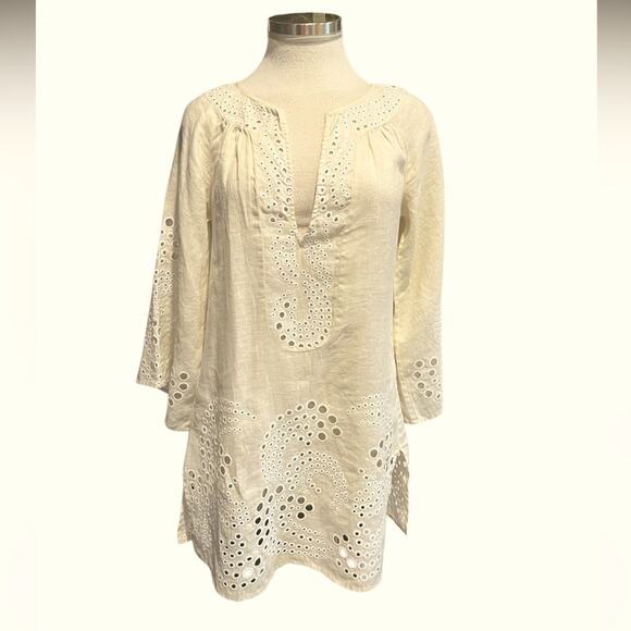 DVF Diane von Furstenberg Beach Coverup 100% Embroidered Fabric Size XS - Picture 2 of 6